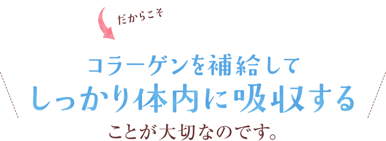 だからこそコラーゲンを補給してしっかり体内に吸収することが大切なのです