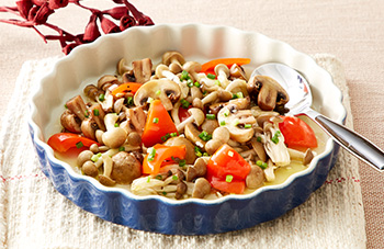 レンジで調理！キノコのアヒージョ