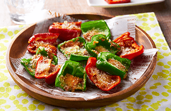 カラフルピーマンのパン粉焼き