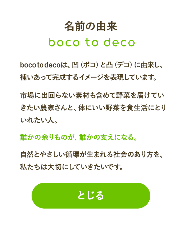 ボコとデコ boco to deco の名前の由来