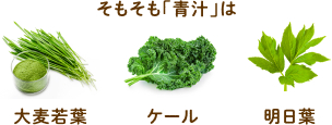 そもそも「青汁」は、大麦若葉・ケール・明日葉