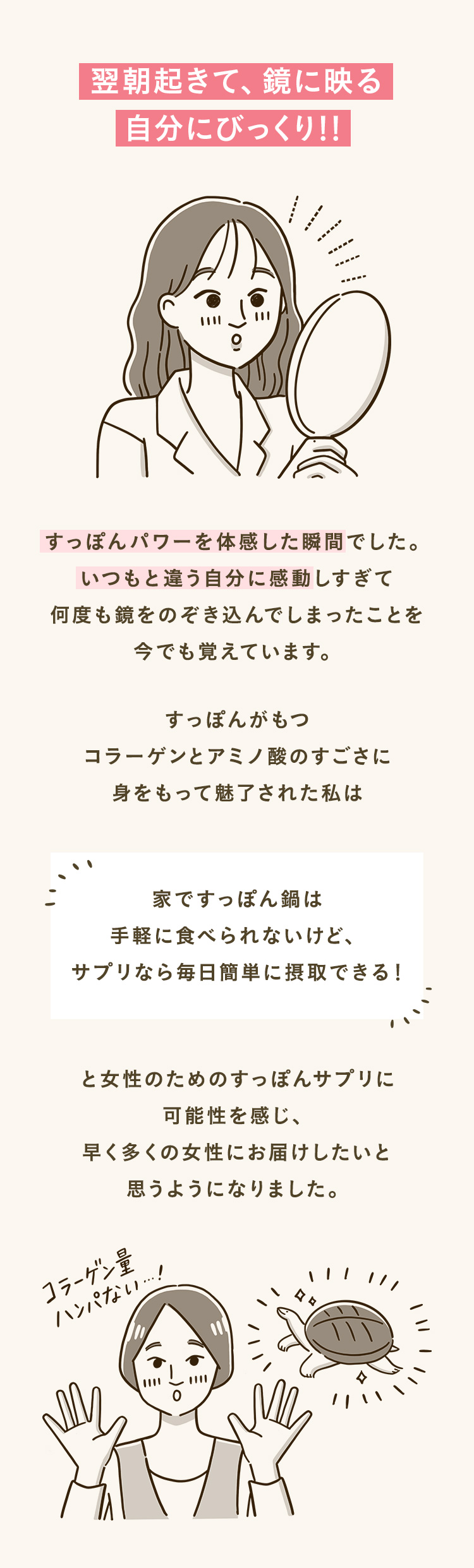 翌朝起きて、鏡に映る自分にびっくり！！