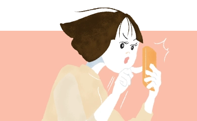 スマホですっぽん小町を購入しているイラスト