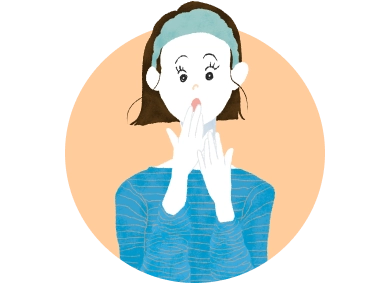朝に洗顔をしているイラスト