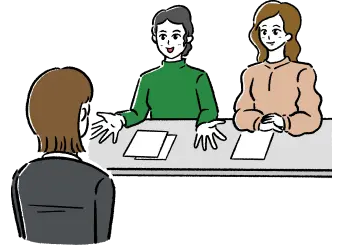 面接をしている様子のイラスト