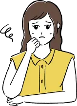 悩む女性のイラスト
