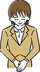 お辞儀する私のイラスト